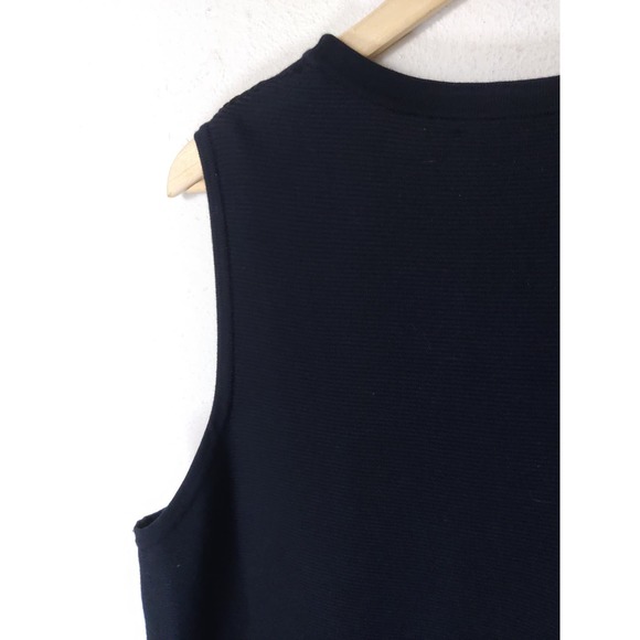 Mpg x Betabrand Black Ribbed Sleeveless Round Neck Split Hem Mini Dress Size XL - Picture 5 of 7